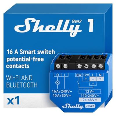 Shelly Shelly 1 Gen 3 Schakelactor Bluetooth, WiFi