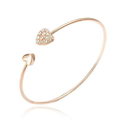 LGT JWLS Bangle Armband met Harten - Gouden Coating