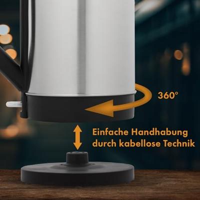 Clatronic WKS 3692 schwarz Waterkoker Aantal/Volume: 1.5 l RVS, Zwart