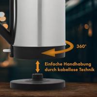 Clatronic WKS 3692 schwarz Waterkoker Aantal/Volume: 1.5 l RVS, Zwart - thumbnail