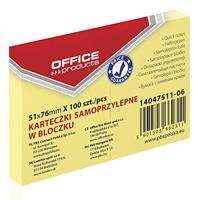 OFFICE products memoblok, ft 51 x 76 mm, 100 vel, geel - thumbnail
