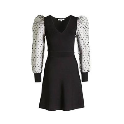 Morgan semi-transparante jurk met mesh zwart