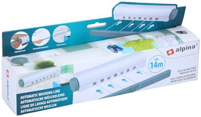 Alpina automatisch waslijn 14 m wit/grijs