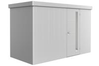 Biohort Neo 1D metalen tuinhuis enkele deur zilver 348x180 cm- Plat dak- Metaal- Biohort - thumbnail