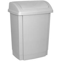 OFFICE products vuilbak, met swing deksel, 25 l, grijs - thumbnail