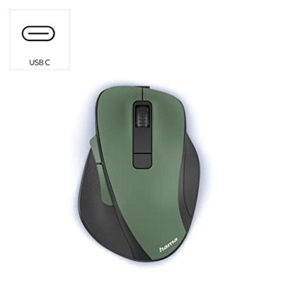 Hama optische draadloze muis 6 knoppen mw-500 recharge accu ergo. bosgroen