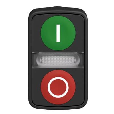 Schneider Electric ZB5AW7A3741 Harmony ZB5AW7A3741 Dubbele drukknop Bedieningsknop vlak 2 knoppen Groen, Rood Druk-ontgrendeling 1 stuk(s)