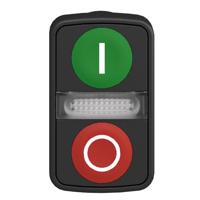 Schneider Electric ZB5AW7A3741 Harmony ZB5AW7A3741 Dubbele drukknop Bedieningsknop vlak 2 knoppen Groen, Rood Druk-ontgrendeling 1 stuk(s) - thumbnail