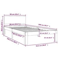 Bedframe massief grenenhout wit 90x200 cm - thumbnail
