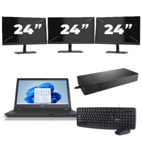 Fujitsu Lifebook E5511 - Intel Core i7-11e Generatie - 15 inch - 16GB RAM - 256GB SSD - Windows 11 Home + 3x 24 inch Monitor - thumbnail