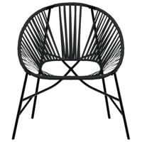 Set tuinstoelen 3-delig poly rattan zwart - thumbnail