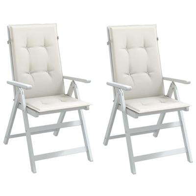 VidaXL Stoelkussens 2 st hoge rug 120x50x4 cm stof gemêleerd crème VidaXL Stoelkussens 2 st hoge rug 120x50x4 cm stof gemêleerd crème