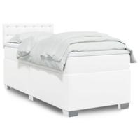Boxspring met matras kunstleer wit 140x190 cm - thumbnail