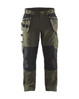Blåkläder Service werkbroek met stretch en spijkerzakken 14961330 | Groen/Zwart | Maat 62 - 7330509547854 - thumbnail