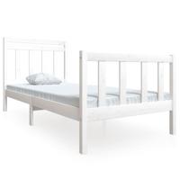 Bedframe massief hout wit 100x200 cm - thumbnail