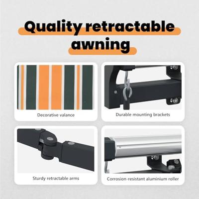 VidaXL Inklapbaar zonnescherm groen en geel 400 × 300 cm