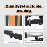 VidaXL Inklapbaar zonnescherm groen en geel 400 × 300 cm - thumbnail