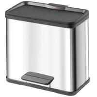Hailo öko duo plus L 6302000 Afvalbak 26 l RVS (l x b x h) 470 x 470 x 430 mm RVS Met voetpedaal 1 stuk(s) - thumbnail