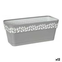 Zelfwaterende plantenpot Stefanplast Cloe Wit Grijs Plastic 13,3 x 12,3 x 29,3 cm (12 Stuks) - thumbnail