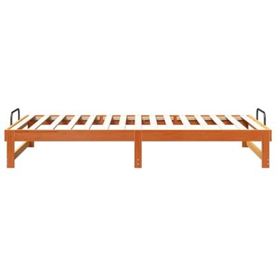 Bedframe met Draaghandvatten Bruin Massief grenenhout