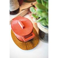 Braadpan Terra.Cotto Gietijzer Ovaal met deksel 13x10 cm - thumbnail