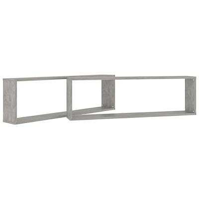 VidaXL Wandschappen kubus 2 st 100x15x30 cm bewerkt hout betongrijs