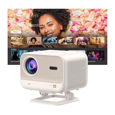 Yaber Draagbare beamer L2 Plus 4K Outdoor met WiFi 6 en Bluetooth, naadloze autofocus, geïntegreerd Android-systeem met verstelbare hoek voor iPhone/tv-stick/HDMI/USB/laptop/PS5