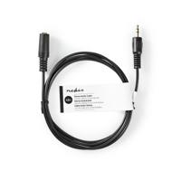 Stereo-Audiokabel | 3,5 mm Male | 3,5 mm Female | Vernikkeld | 2.00 m | Rond | Zwart - thumbnail