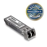 TRENDnet TEG-MGBSX Gigabit SFP LC module, multi-mode, mini-GBIC, tot 550 m, compatibel met standaard SFP-sleuven, verwisselbaar in continu gebruik - thumbnail