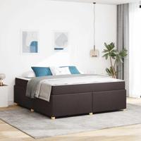 Bedframe met matras Donkerbruin 180 x 200 cm Stof - thumbnail