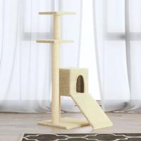 VidaXL Kattenmeubel met sisal krabpalen 92 cm crèmekleurig - thumbnail