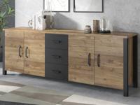 Dressoir OLIANNE 4 deuren 3 lades appenzeller sparren/zwart - thumbnail