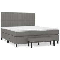 Boxspring met matras stof donkergrijs 180x200 cm - thumbnail