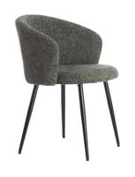 Light & Living Eetkamerstoel 'Radaja' Chenille, kleur Donkergroen - thumbnail