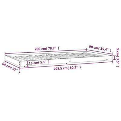 Bedframe zonder matras massief grenenhout wit 90x200 cm Bedframe zonder matras massief grenenhout wit 90x200 cm