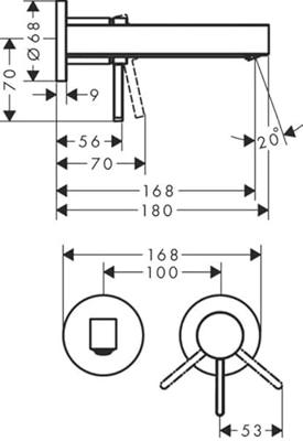 Wastafelmengkraan Inbouw Finoris HansGrohe 2-gats 168 MM Voorsprong Met Afvoerplug Mat Zwart Wastafelmengkraan Inbouw Finoris HansGrohe 2-gats 168 MM Voorsprong Met Afvoerplug Mat Zwart