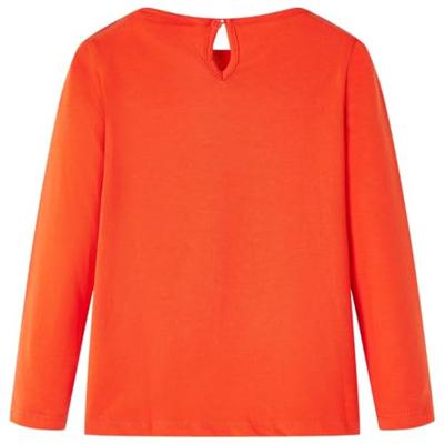 Kindershirt met lange mouwen vogelprint 92 donkeroranje