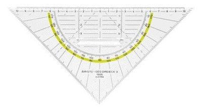 Geodriehoek aristo 1555/2 225mm met greep | 10 stuks