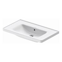 Wastafel Duravit D-Neo Met Rand Overloop Kraanvlak Zonder Kraangat 80 cm Hoogglans Wit Duravit - thumbnail