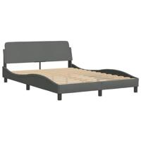 Bedframe met LED zonder matras 140x200 cm stof donkergrijs - thumbnail