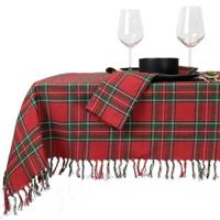 Unique Living tafelkleed x-mas tartan 250 x 150 cm rood / groen - thumbnail