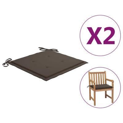 VidaXL Tuinstoelkussens 2 st 50x50x4 cm stof taupe VidaXL Tuinstoelkussens 2 st 50x50x4 cm stof taupe