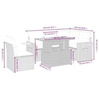 6-delige Loungeset met kussens poly rattan beige - thumbnail