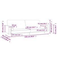 Slaapbank 2-zits met 2 kussens fluweel geel - thumbnail