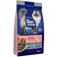 OPTIVITAL Sterile With fresh salmon - droog kattenvoer - 1,4kg - thumbnail