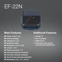 Epson EF-22N Beamer 3LCD 1000 ANSI-lumen 1920 x 1080 Full HD Geïntegreerde luidspreker - thumbnail