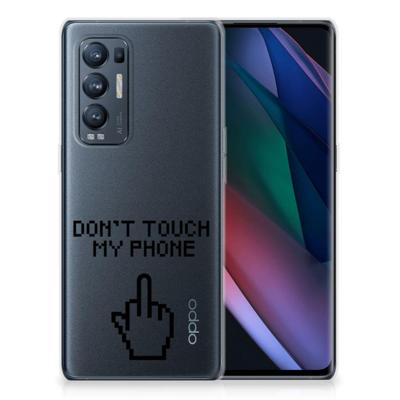 OPPO Find X3 Neo Silicone-hoesje Finger Don't Touch My Phone OPPO Find X3 Neo Silicone-hoesje Finger Don't Touch My Phone