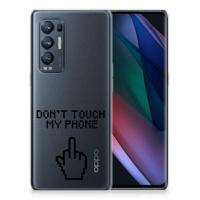 OPPO Find X3 Neo Silicone-hoesje Finger Don't Touch My Phone - thumbnail