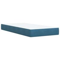 Boxspring met matras fluweel blauw 140x190 cm - thumbnail