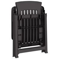 Tuinstoelen 2 st verstelbaar PP antracietkleurig - thumbnail